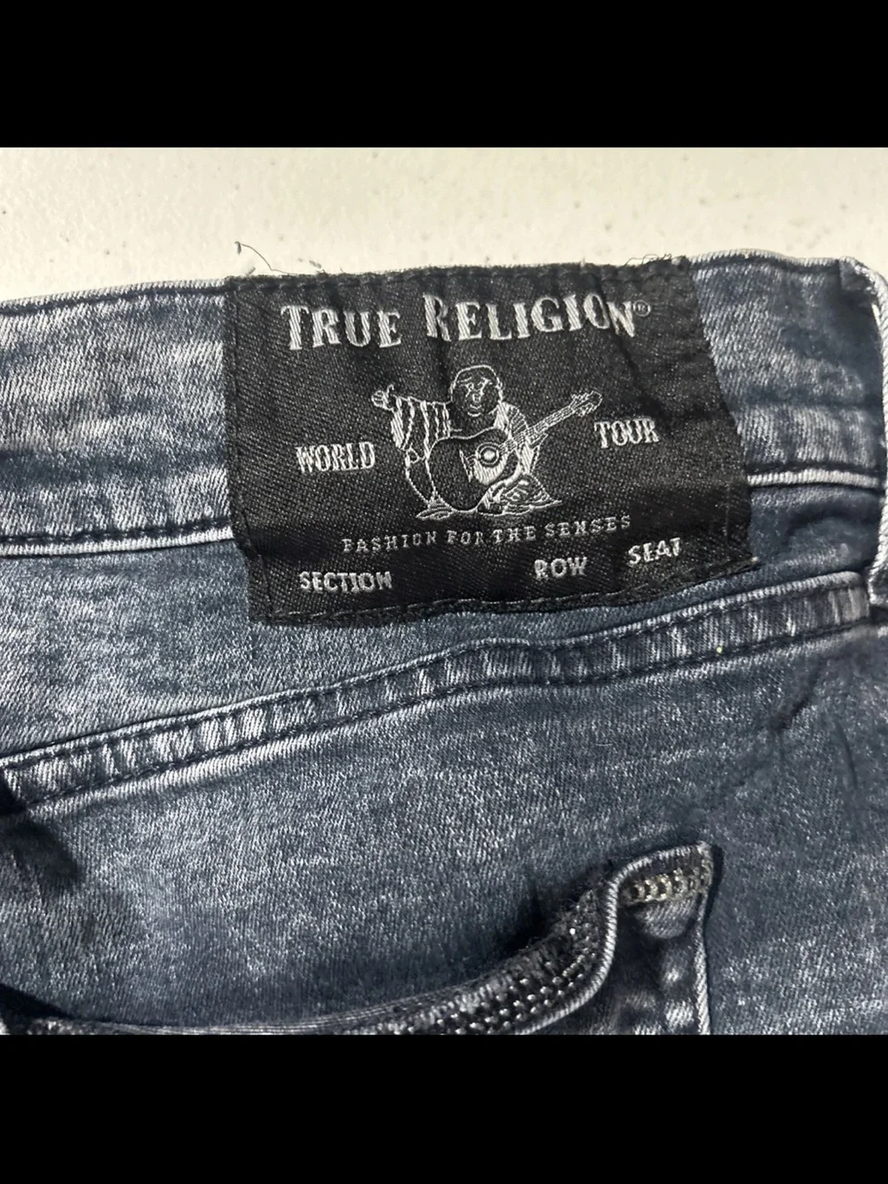 True Religion Gray Denim Jeans Waistband 38